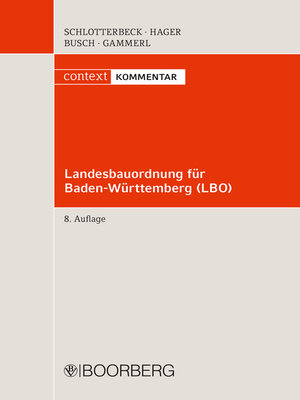 cover image of Landesbauordnung für Baden-Württemberg--LBO